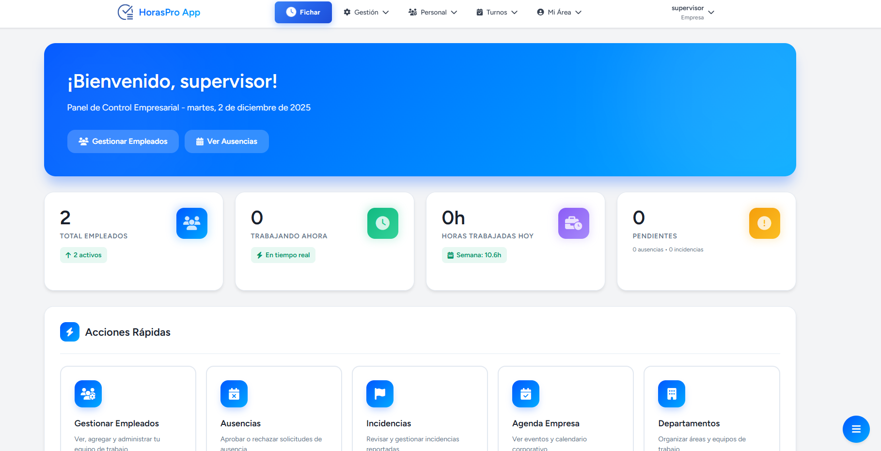 Dashboard de HorasPro